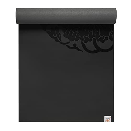 Gaiam Dry-Grip Yoga Mat - 5mm Thick Non-Slip Exercise & Fitness Mat for Standard or Hot Yoga, Pilates and Floor Workouts - Cushioned Support, Non-Slip Coat - 68 x 24 Inches - Black 7