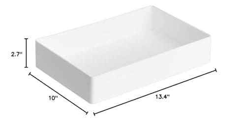 Amazon Basics Rectangular Plastic Desk Organizer Bundle, 3 Pieces Letter Tray/Accessory Tray, White 5