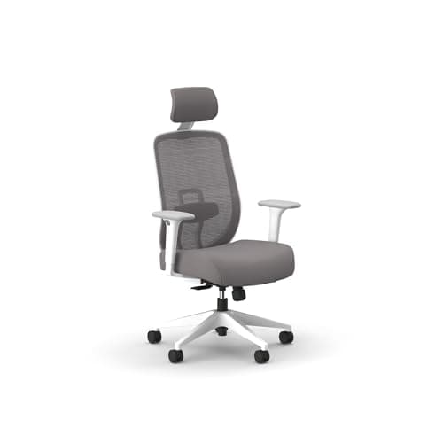 HON Altern Ergonomic Office Chair with Headrest, Arms, Foam Cushion Seat, Mid Back Home Office Desk Chair Comfy, Gaming Chair, Height Adjustable Arms, Synchro-Tilt, Seat-Slide, White Frame, Frost