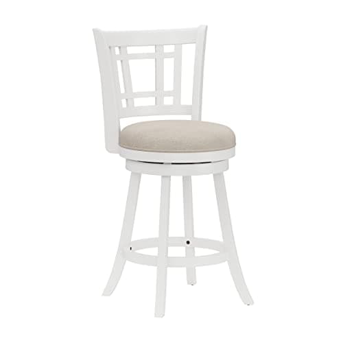 Hillsdale Fairfox 24.5" Wood Swivel Counter Height Stool, White