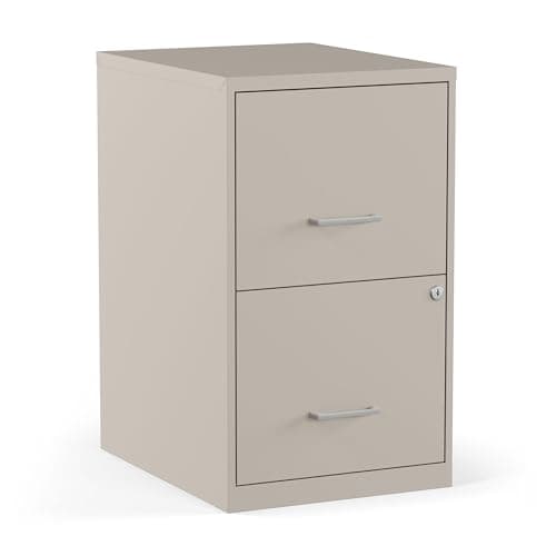 STAPLES Vertical File Cabinet for Letter/Legal Files, 2-Drawer, Letter/Legal Compatible, Locking, Putty