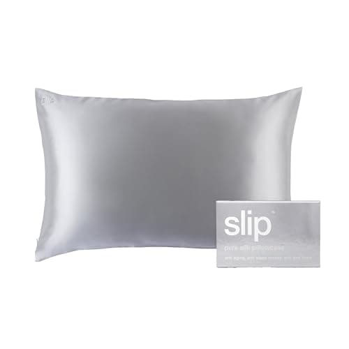 slip The Original Queen Silk Pillow Cases - 100% Pure 22 Momme Mulberry Silk Pillowcase for Hair and Skin - Queen Standard Size- Anti-Aging, Anti-BedHead, Anti-Sleep Crease, Silver (20" x 30")