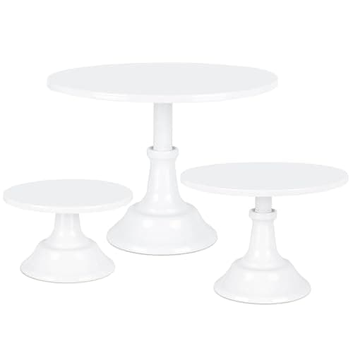 3 Pcs Metal Cake Stand, White Cake Stand Set Disc Diameter 7.8" 9.8" 11.8", Dessert Table Display Stand Cupcake Holder for Baby Shower, Birthday, Wedding, Party, Anniversary