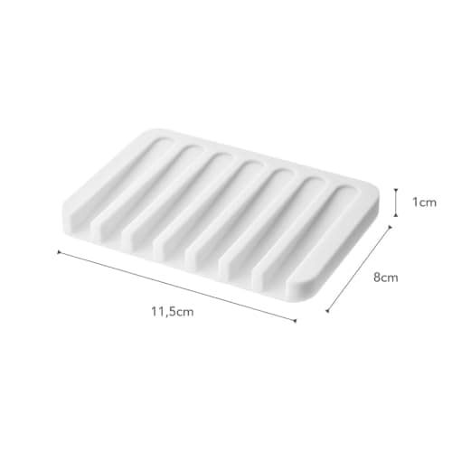 Yamazaki Home Flow Soap Tray - Silicone Holder Dish for Sink - Silicone 7