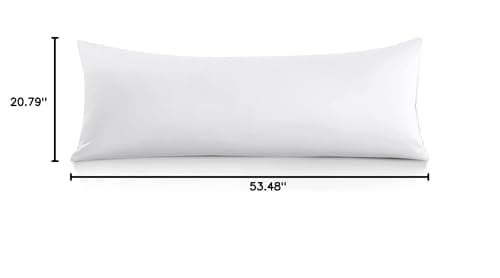 Oubonun 100% Cotton Body Pillowcase - 800 Thread Count/21x54, Moisture Absorbent and Breathable, Premium Hotel Body Pillow Cover for All Seasons, White 8