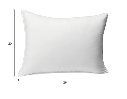 Amazon Basics Down Alternative Bed Pillows and Pillow Protector Case 2-Piece Set, Medium Density, Standard - Pack of 2, White, 26"L x 20"W 6