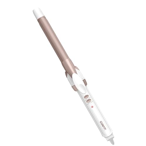 Conair Double Ceramic ¾-Inch Curling Iron, ¾-Inch Barrel Creates Tight Curls, Hair Curler for Use on Short, Medium, & Long Hair, White/Rose Gold
