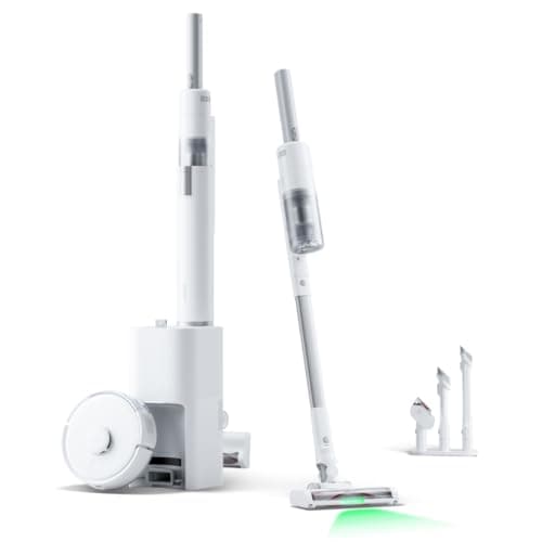 SwitchBot Robot Vacuum & Cordless Vacuum Cleaner K10+ Pro Combo, Self Emptying Up to 70 Days,Compact,Lightweight,Quiet,Support Matter,Work with Alexa,Google Home,Apple Home, for Carpet,Crevices,Stairs