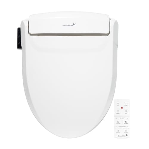 SmartBidet® SB-1000WE Electric Smart Bidet Toilet Seat with Heated Seat, Warm Air Dryer, Temperature Control Wash, and Remote Control, Elongated Seat
