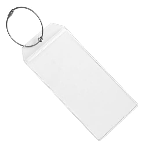 5Pack Cruise Luggage Tags,PVC Holders Fitting for Printing Label Tags, Waterproof with Resealable Zipper & Steel Loops 5