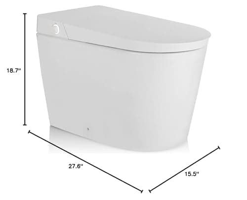 ALPHA BIDET UXT Pearl Bidet Toilet Combination | 1.28GPF Smart Toilet w/Next Gen Bidet | ADA Chair Height | Automatic Lid and Seat | Automatic Flushing | Endless Warm Water | 3 Year Warranty 10