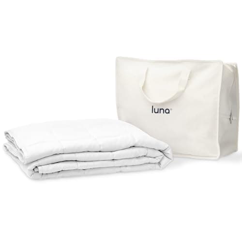 Luna Weighted Blankets for Adults | Premium Sleep Quality, Breathable, Comfortable Lyocell Blanket | All Season Cooling Blanket Gift Ideas [15lbs - Queen - 60" x 80"] [White]