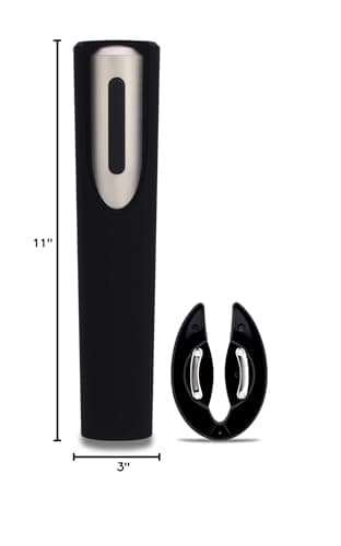 Electric Wine Opener Battery Operated with Stand and Built-in Foil Cutter - Automatic Wine Opener - Electric Corkscrew for Easy Cork Removal - Best Gift for Wine Lover (Black & Silver) 9