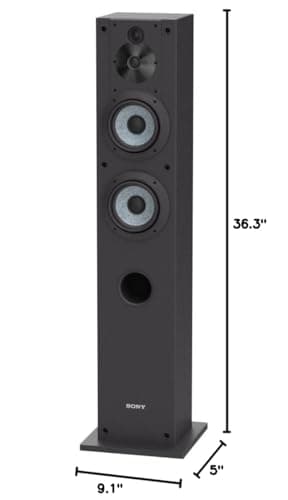 Sony SS-CS3 3-Way 4-Driver Floor-Standing Speaker - Pair (Black) 8