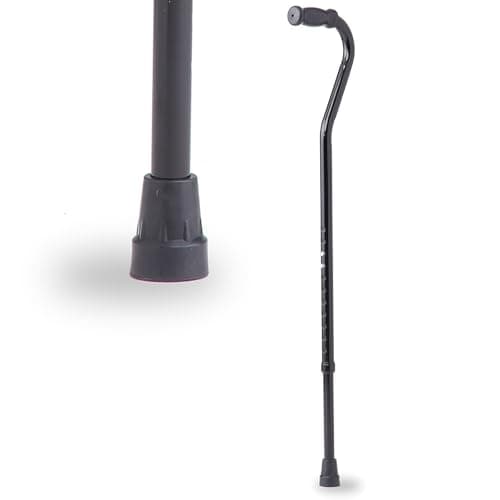Medline Tall Steel Bariatric Heavy Duty Offset Handle Cane, Adjusts 37–48", 500 lbs. Capacity, for Men & Women with Foot & Leg Injuries, Walking Cane & Stick for Adults and Elderly, Black