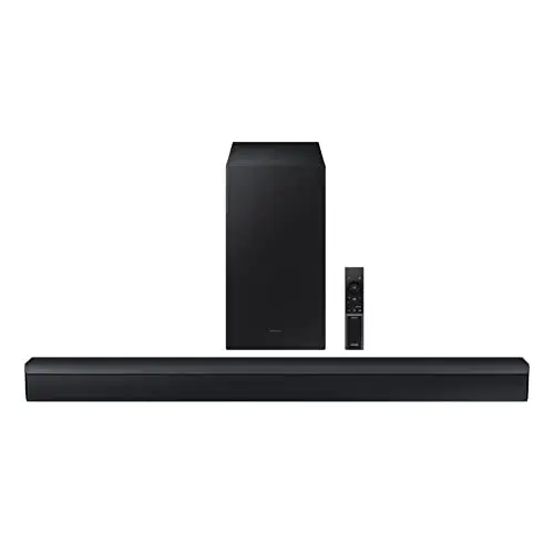 Samsung HW-C450 2.1ch Soundbar w/DTS Virtual X, Subwoofer Included, Bass Boost, Adaptive Sound Lite, Game Mode, Bluetooth, Wireless Surround Sound Compatible