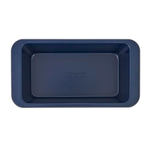 KitchenAid Nonstick Swiss Engineered Aluminized Steel Loaf Pan, Dishwasher Safe, 9 x 5 Inch, Ink Blue