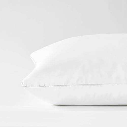 Saatva Down Alternative Pillow - Hypoallergenic Pillow with Plush & Airy Feel - Breathable Organic Cotton Cover - Standard Loft (4"-5") Microdenier Down Alternative - Queen (28"x16"), 1 Pack