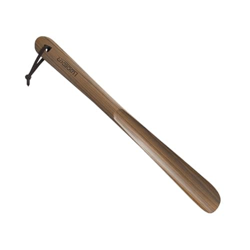 Luxdecor Long Handled Wooden Shoehorns- 15in Wooden Long Handle Shoe Horn for Seinors Men Boot Jack Shoe Helper for Women