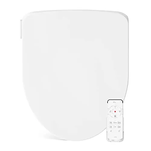 Bio Bidet Slim Three Electric Bidet Toilet Seat Elongated, Heated Seat, Adjustable Warm Water with Air Dryer, Smart Seat Sensor, Night Light, Wireless Remote Control, White