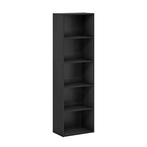 Furinno LUDER Book Shelf, 5-Cube Bookshelf, Bookcase with Open Shelf, 9.4 x 15.8 x 52, for Living Room, Bedroom, Home Office, Blackwood 6