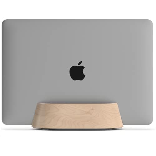 HumanCentric Vertical Laptop Stand in Maple Wood, Upright Adjustable Holder and Dock, Laptop Vertical Stand Fits MacBook Pro and Other Laptops .5" to 1.5", Clamshell Compatible