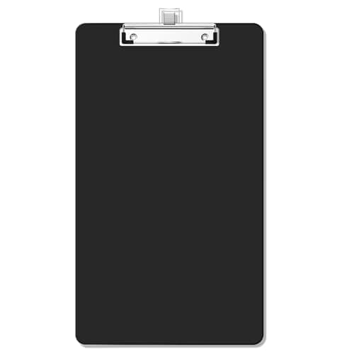 Zoenley Legal Size Clipboard with Pen Holder, Black 8.5 x 14 Plastic Clip Board for Lawyer, Nurse, Business, Size 9 x 15, with Low Profile Clip, Office & School Supplies