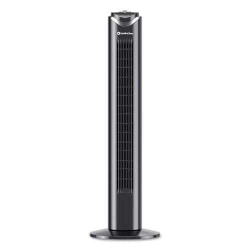 Comfort Zone 32-Inch Oscillating Tower Fan – Ultra-Slim Bladeless Design with 3 Speeds, 90° Wide Oscillation & Built-in Carry Handle – Quiet Portable Standing Fan for Bedroom, Home, or Office, Black 7