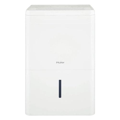 Haier 50 Pint Portable Dehumidifier with Smart Dry, Humidistat, and 3 Fan Speeds for Home Basement, Garage, and Wet Spaces, White (Renewed)