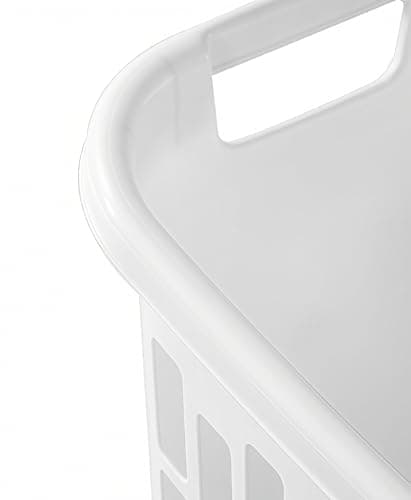 3-Pack Tall & Slim Open Rectangular Plastic Laundry Hamper for Adults – With Handles for Transporting Clothes, Ideal for Bathroom, Bedroom Closets & Laundry Room, Large Capacity, White 7