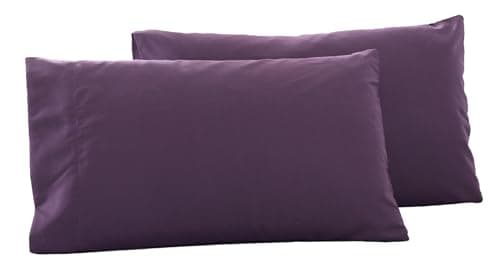 Microfiber Standard Bed Pillowcases 2 Pack, Super Soft Bed Pillow Covers Envelope Closure, Wrinkle, Fade and Stain Resistant, 20x26, Purple