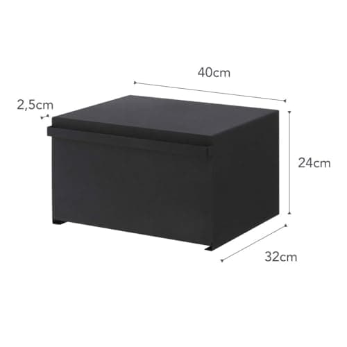 YAMAZAKI Home Tower Bread Box Keeper Holder Container, Metal Bread Holder Saver, Slim Space Saving Counter Storage - Steel 7