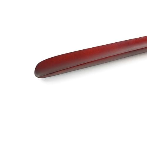 Brosisincorp Wooden Shoe Horn Long Handle For Seniors 23.6" Easy Wear Helper Shoehorns Women Kids Baby Elderly Hanging Rings Red Beech Wood 9
