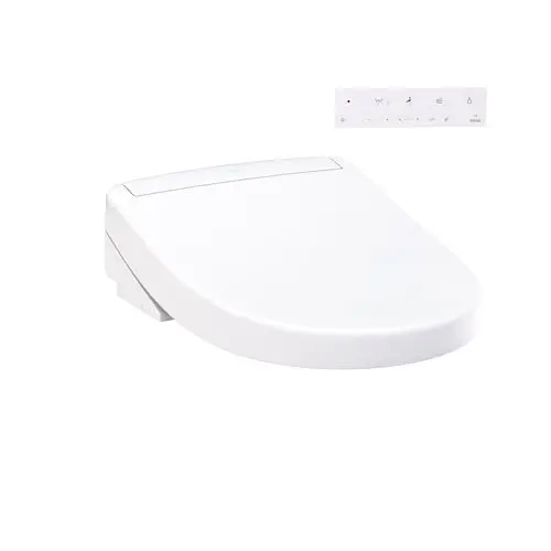 TOTO® WASHLET® S5 Electronic Bidet Toilet Seat with Instantaneous Water Heating, PREMIST and EWATER+ Wand Cleaning, Round, Cotton White - SW3445#01
