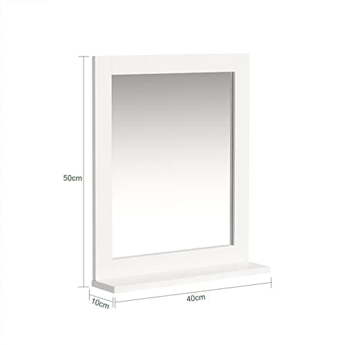 SoBuy Bathroom Wall Mounted Mirror Simple Shelf, White FRG129-W 5
