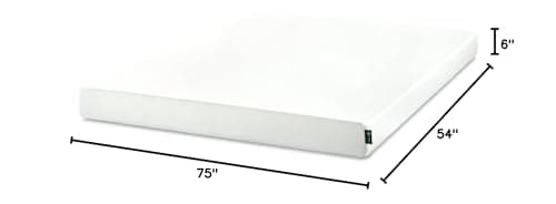 Zinus 6 Inch Full Green Tea Memory Foam Mattress [New Version], Fiberglass Free, Medium Firm Feel, Zoned Pressure Relief, Certified Safe Foams & Fabric, Mattress in A Box 12