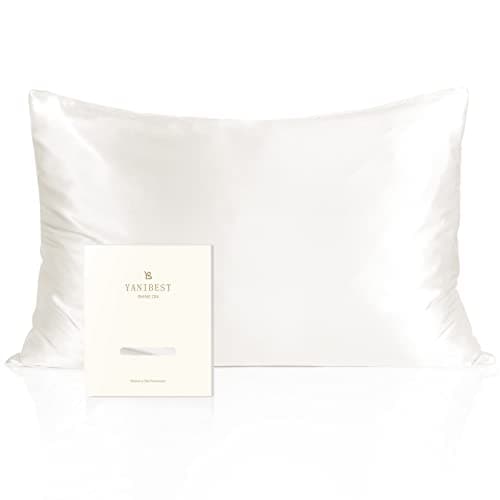 Yanibest Silk Satin Pillowcase for Hair and Skin, Standard Queen King Pillow with Hidden Zipper, Soft Breathable Smooth Cooling Pillow for Sleeping