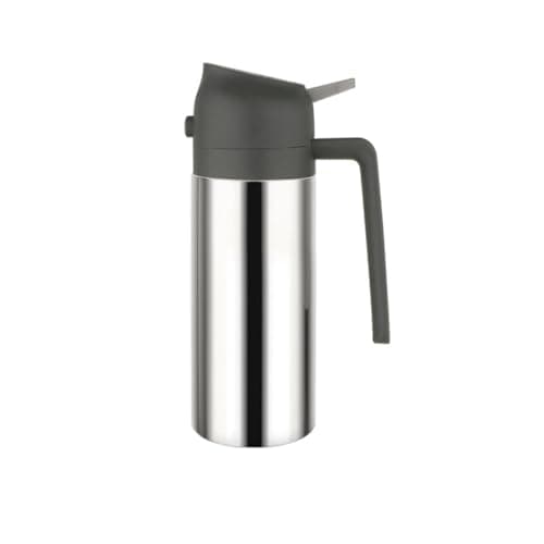 Damuwlmi 2024 Upgrade 2 in 1 Olive Oil Dispenser Bottle for Kitchen Food-grade Oil Mister for Air Fryer, Salad, Frying, BBQ Stainless Steel Olive oil spray can (Grey cap-Capacity 16.9oz)