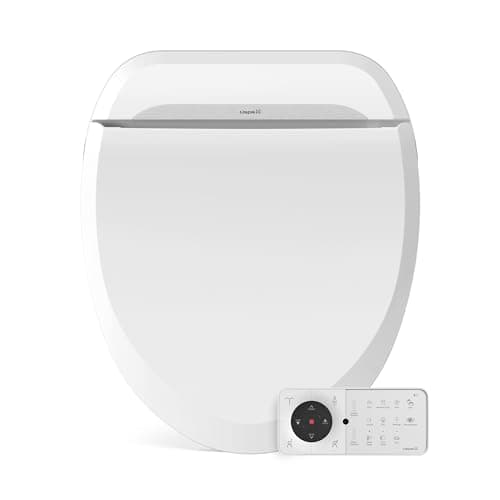 Bio Bidet USPA PRO Modern Bidet Seat, Warm Water, Heated Seat & Dryer, Remote Control, Round