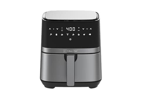 Culinary Chef 5.8-Quart Electric Air Fryer, Adjustable Temperature, Touch Panel Control, One-Touch Cook Functions, and 360° Rapid Cooking, 1350 Watt Power