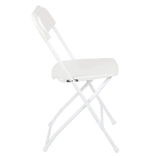 Flash Furniture Hercules Set of 10 Indoor/Outdoor Heavy-Duty Plastic Folding Chairs, Foldable Commercial Stacking Chairs with 650-lb. Static Weight Capacity, White 13