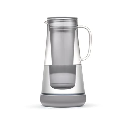 LifeStraw Home– Water Filter Pitcher, 7-Cup, Glass with Silicone Base, Pebble, for Everyday Protection Against Bacteria, Parasites, Microplastics, Lead, Mercury, PFAS and a Variety of Chemicals