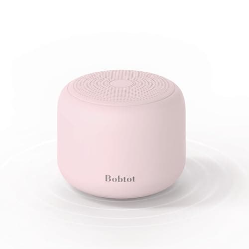 Bobtot Portable Bluetooth Speakers with Strap Easy to Carry, Wireless IPX5 Waterproof Mini Speaker with Loud Stereo Sound, 20 Hours Playtime, Rechargeable Battery, Built-in Microphone, Pink