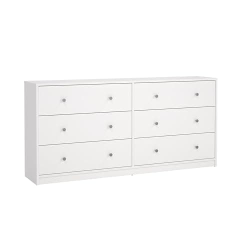 6 Drawer Double Dresser, White