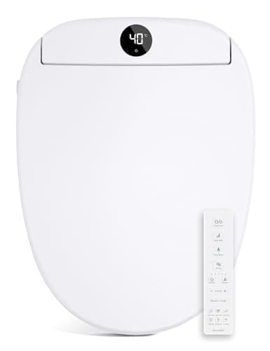 Aquonderful Bidet Toilet Seat, Smart Unlimited Warm Water, Electronic Heated Toilet Seat with Remote Control, Turbo Wash, Dryer, Rear and Front Wash, Slow Closes, Night Light, White 225 (Elongated)