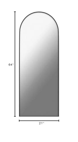 FVANF Floor Mirror, Arched Full Length Mirror Standing Hanging or Leaning Against Wall, Body for Bedroom, Wall-Mounted with Aluminum Alloy Frame, 64"x21" (Blck) 9
