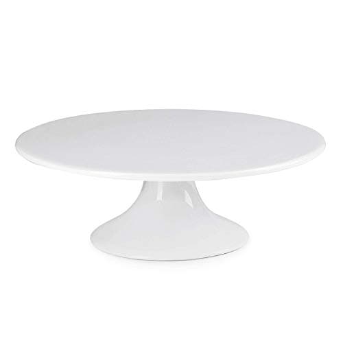 Sweese 10-Inch Porcelain Cake Stand, Round Dessert Stand, Cupcake Stand for Birthday Parties, Weddings, Baby Shower and Other Events, White