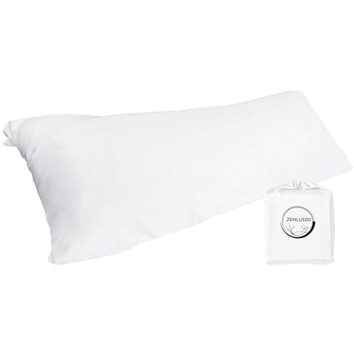 ZENLUSSO Pillowcases 100% Viscose Made from Bamboo Pillow Cases, Cooling, Luxuriously Soft, Envelope Closure, 300 Thread Count (White, Body 20"x54")