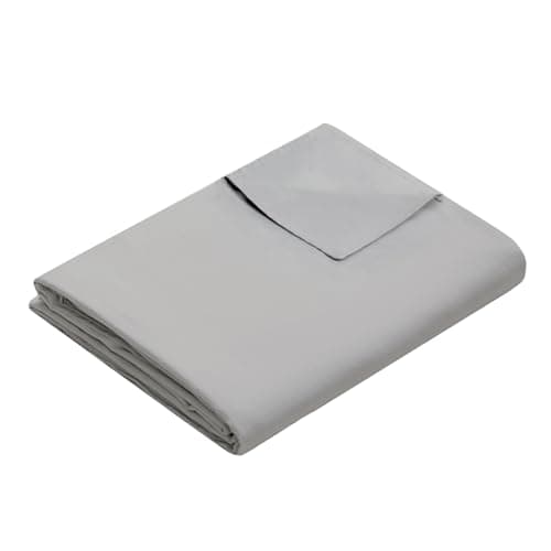 Weighted Idea Cooling Weighted Blanket Cover 60"x80" Queen Size (Comfortable and Breathable Fabric, Light Grey)