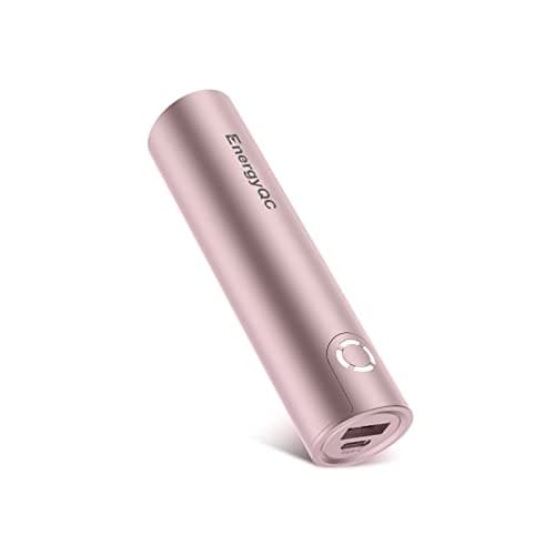 EnergyQC Fast Charging Portable Charger 5000mAh,External Battery Power Bank with USB-C Input(Recharge Only), Battery Pack Compatible with iPhone,Samsung Galaxy,Airpods and More-Rose Gold